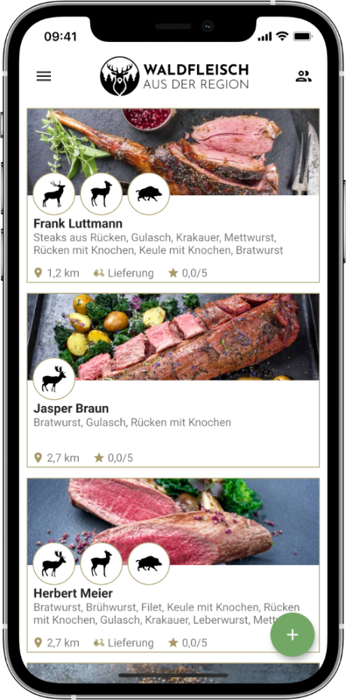Waldfleisch App - Wildfleisch kaufen direkt vom Jäger oder Forstamt